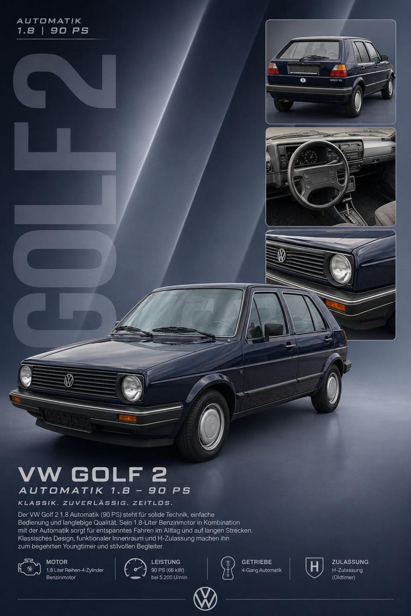 Volkswagen Golf 2 GL*1,8 90 PS Automatik*Garagen Fahrzeug**
