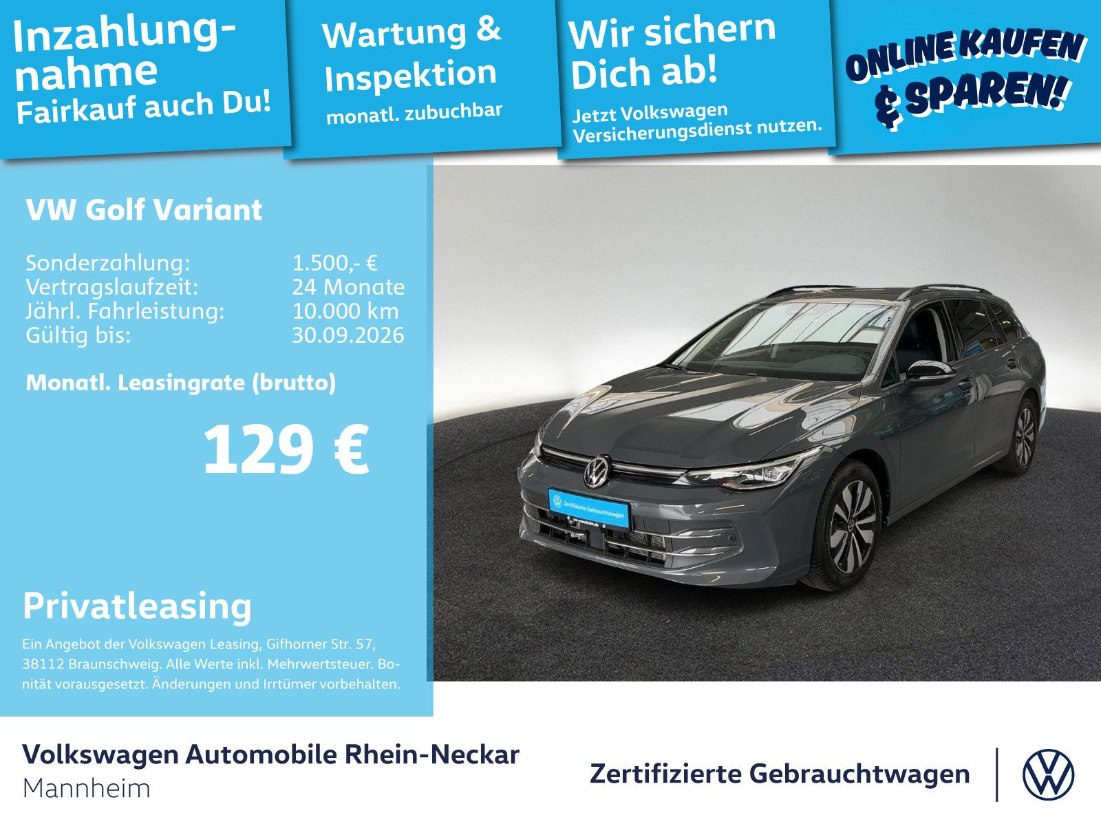 Volkswagen Golf VIII Variant 1.5 TSI GOAL Navi AHK Kamera u
