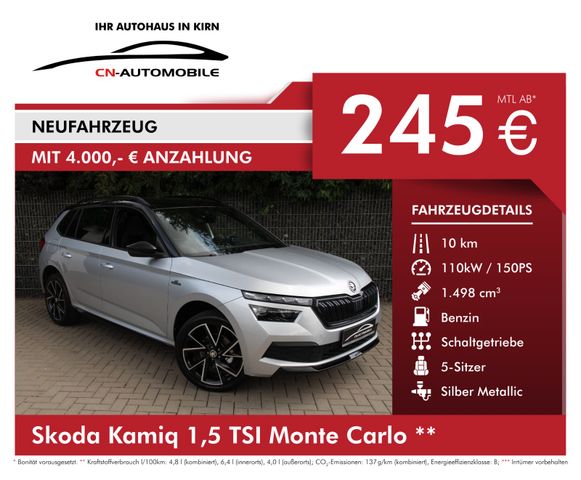 Skoda Kamiq 1,5 TSI Monte Ca. #RATE ab 245,-€/Monat