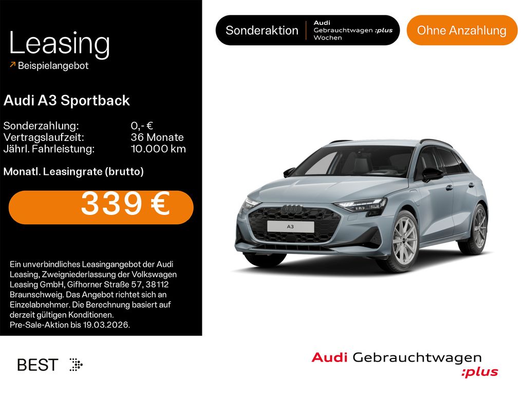 Audi A3 Sportback 40 TFSIe S-LINE*NAVI-PLUS*LED*KAMER