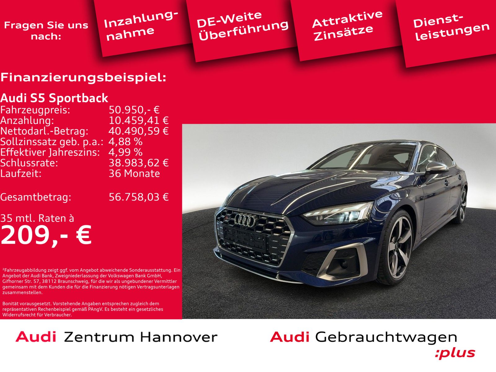 Audi S5 Sportback 3.0 TDI qu. Standh. Matrix Pano B&O