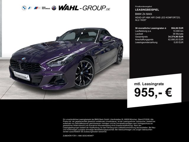 BMW Z4 M40i HEAD-UP H&amp;K HIFI DAB LED KOMFORTZG. ALU 