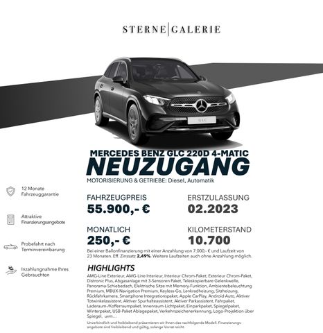 Mercedes-Benz GLC 220 d 4MATIC AMG-LINE/DISTRO+/PANO/RÜCKF/TOT