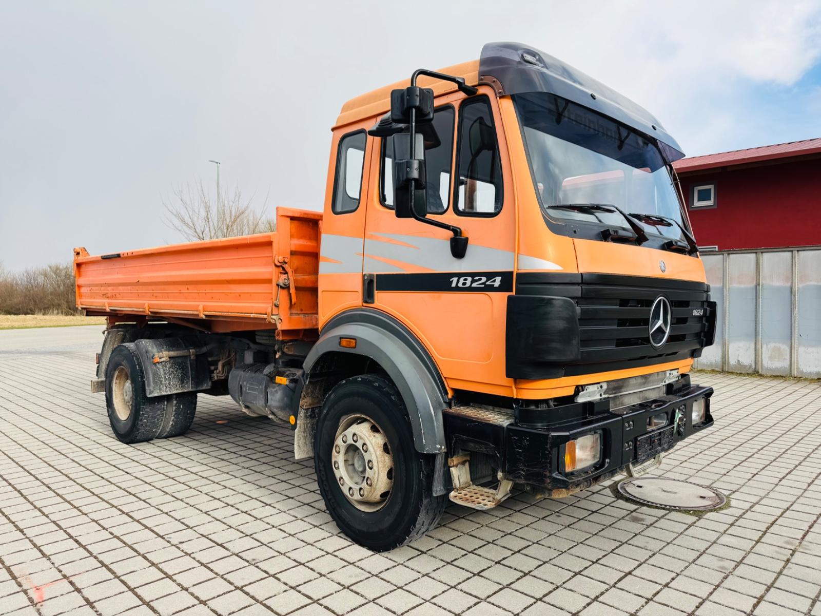 Mercedes-Benz SK 1824 K 3 Seiten Meiller TÜV Scheckheft Tempo.