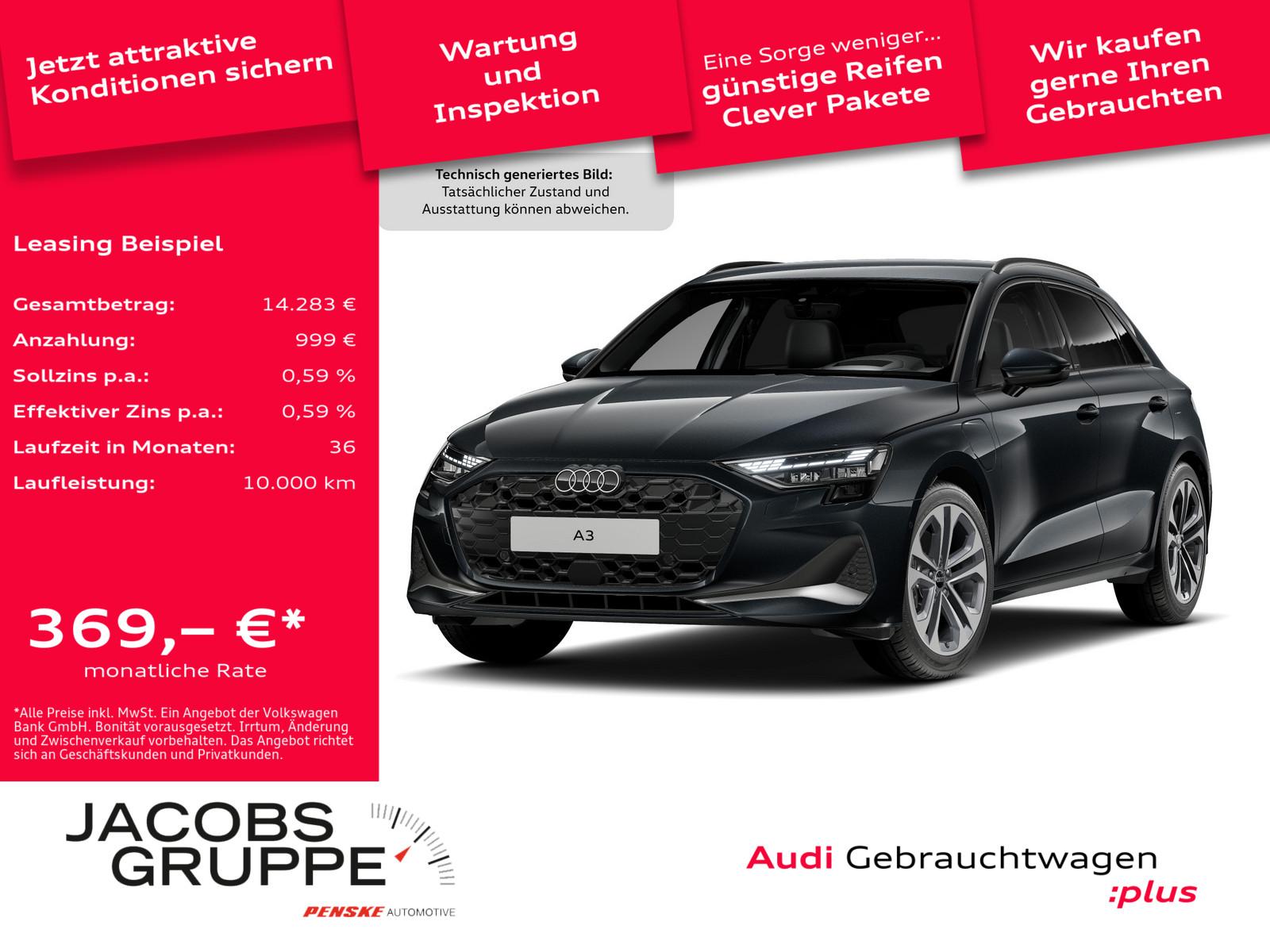 Audi A3 Sportback 40TFSIe HuD/SONOS/AHK/ACC/Kam/18Zol
