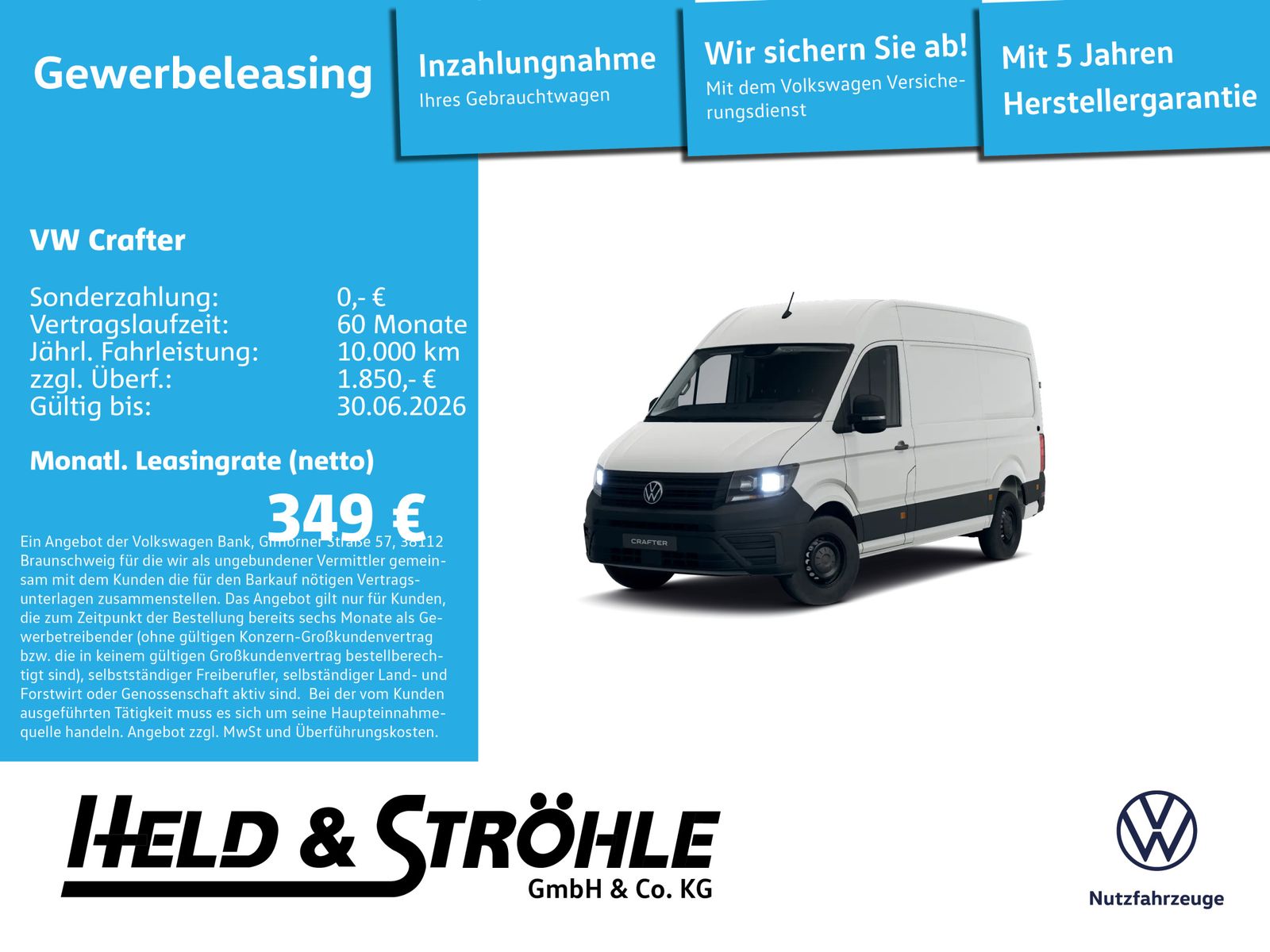 Volkswagen Crafter 35 Kasten 2,0 l 103 kW MR HD RFK, AHK