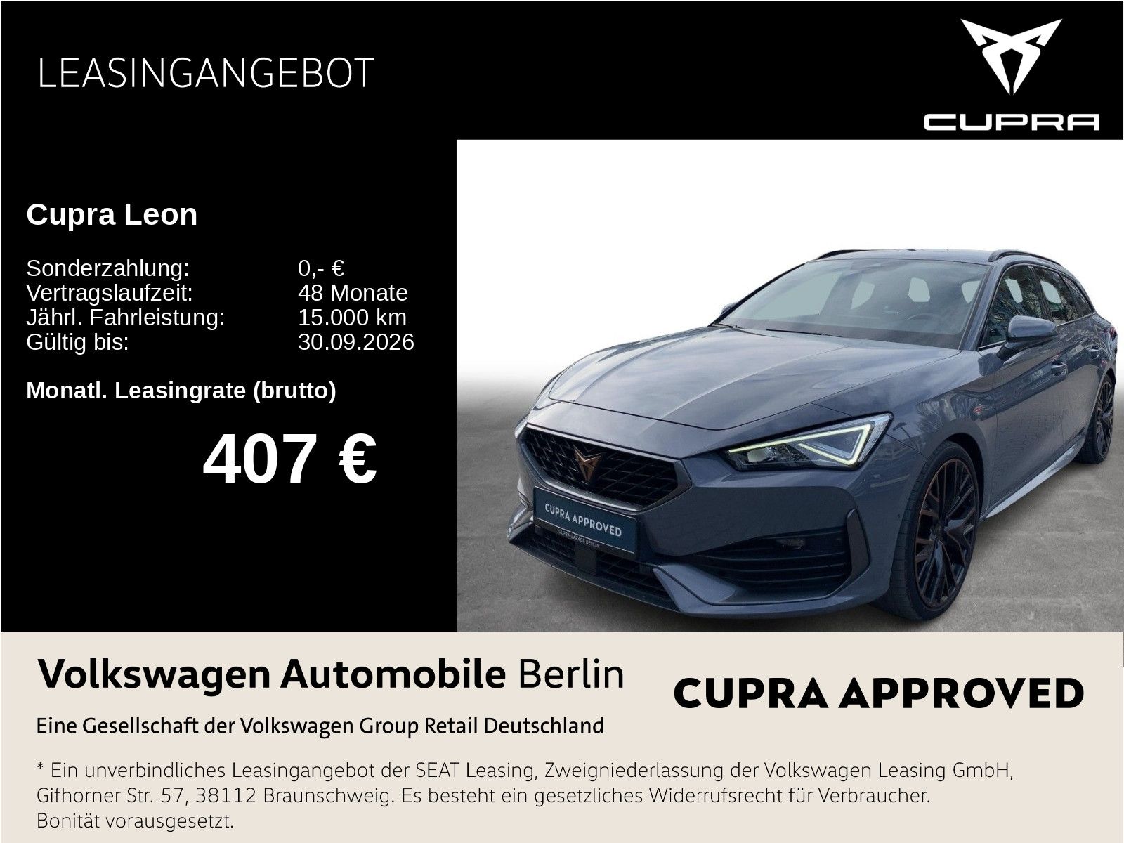Cupra Leon Sportstourer 2.0 TSI DSG VZ 4Drive Navi LED