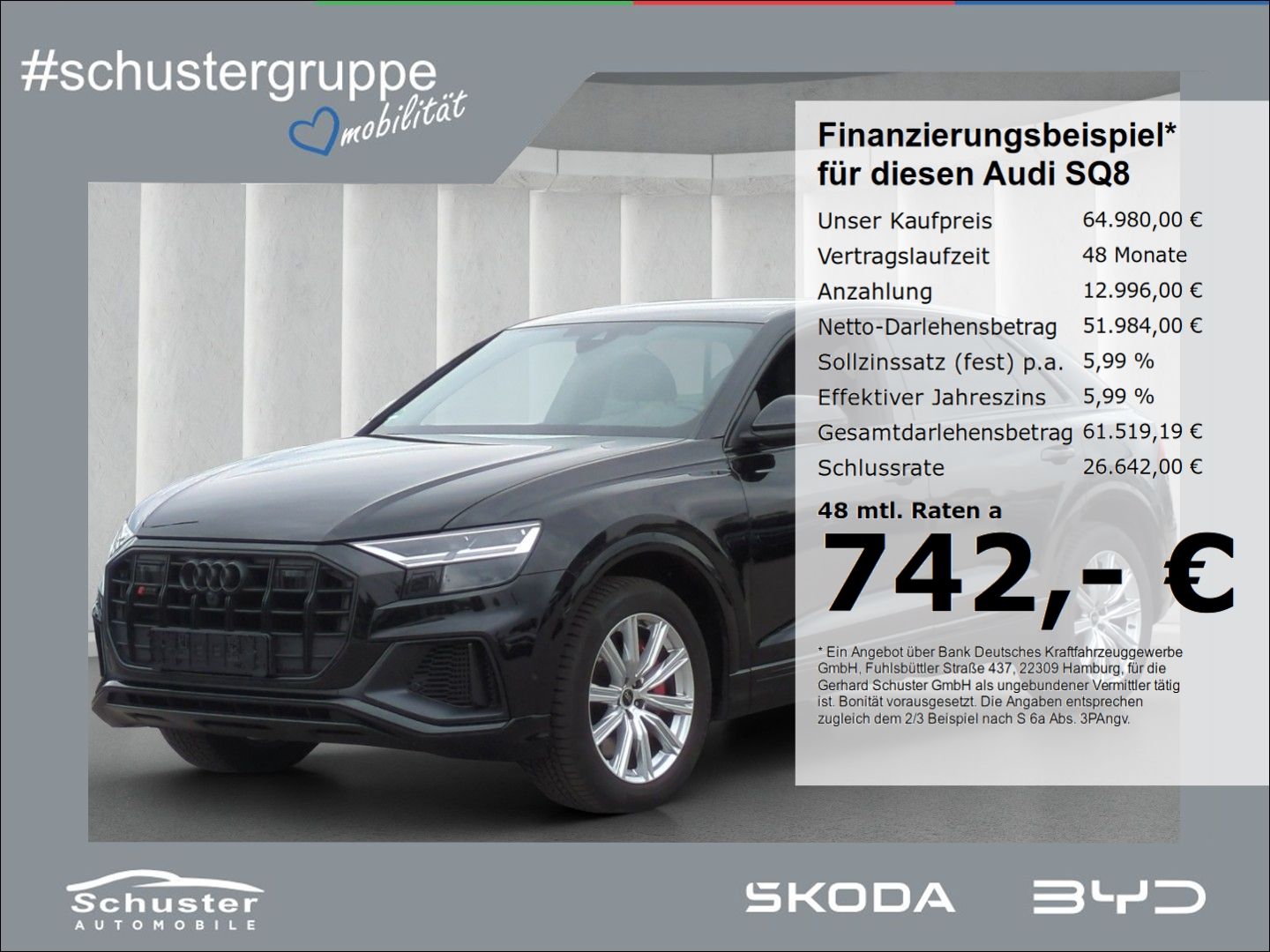 AUDI SQ8 4.0TFSI*StandHzg 360°Ka B&amp;O Luftfed el.Sitze