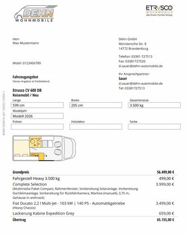 Etrusco CV 600 DB 6.310,00 € Sondernachlass!