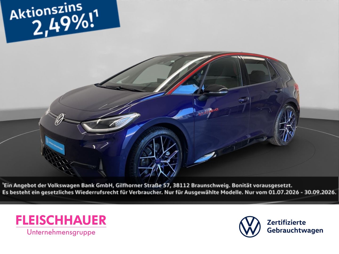 Volkswagen ID.3 Fire Ice GTX AHK DAB Tel.-Vorb. Navi LED Rü foto 1