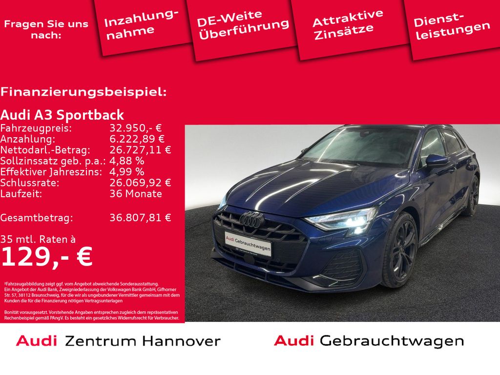 A3 Sportback 35 TFSI S line Kamera Navi virtual