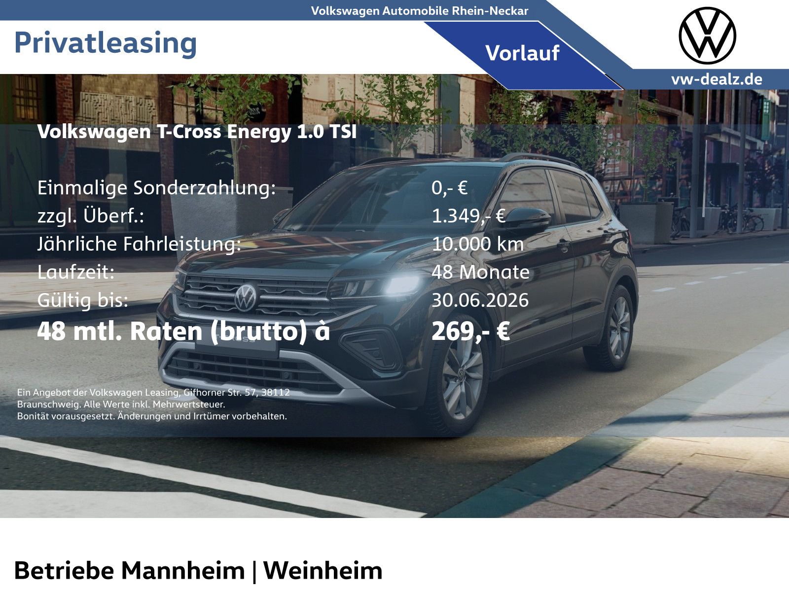 Volkswagen T-Cross Energy 1.0 TSI DSG Klima NAVI LED PDC