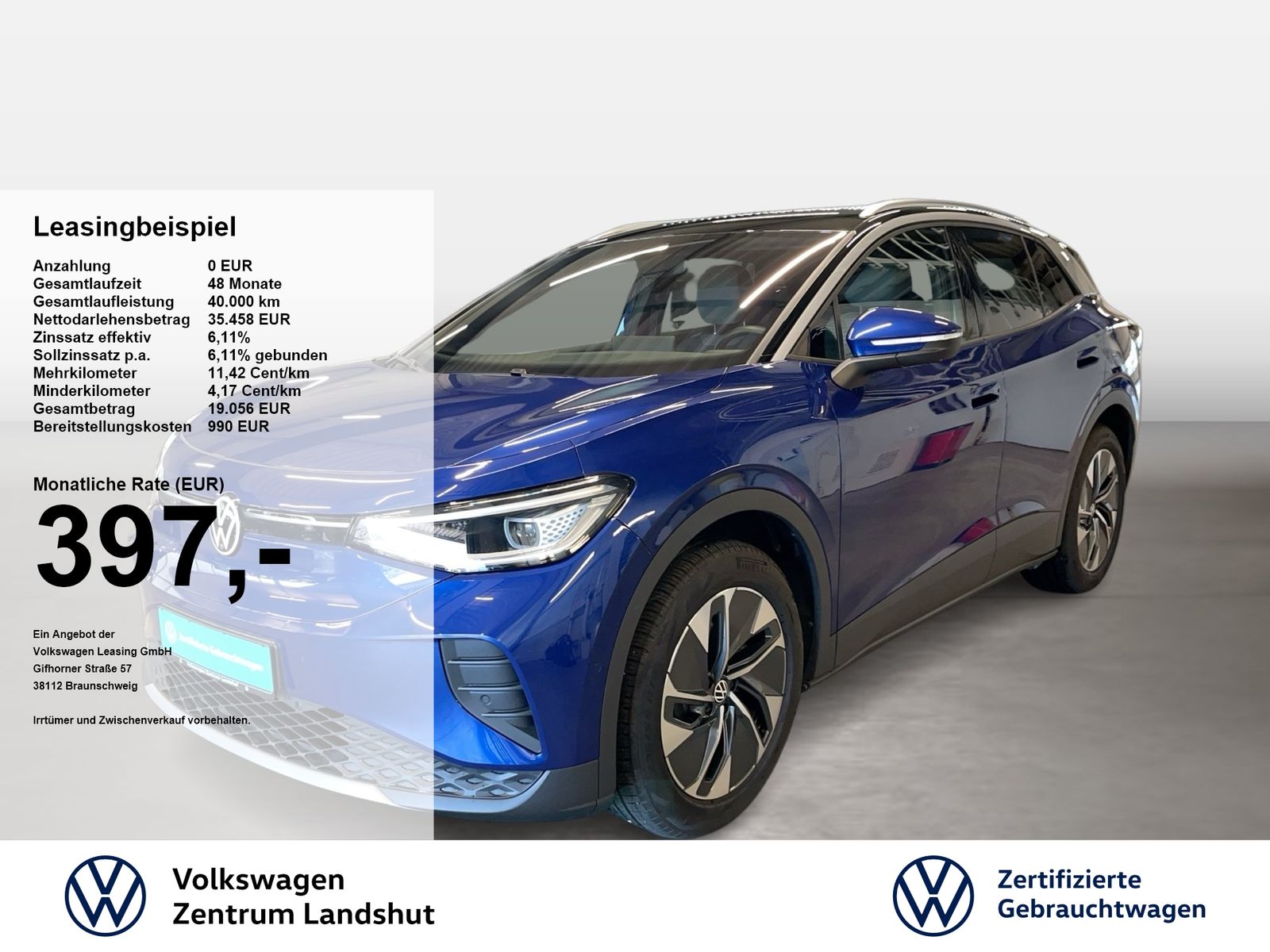 Volkswagen ID.4 Pure 2xKlima 360 ACC AUT Akustikglas Kam.
