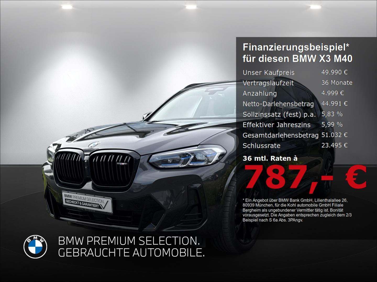 BMW X3 M40 d Anhängerkupplung Harman Kardon Panorama