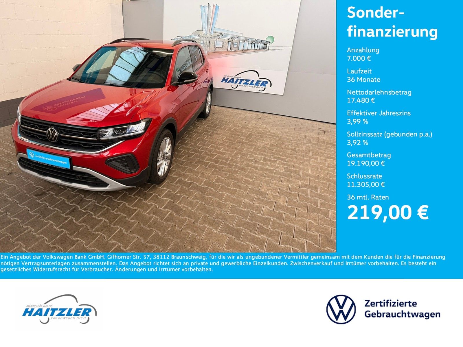 Fahrzeugabbildung Volkswagen T-Cross Goal 1.0 TSI AHK + LED + ACC + Allwetter