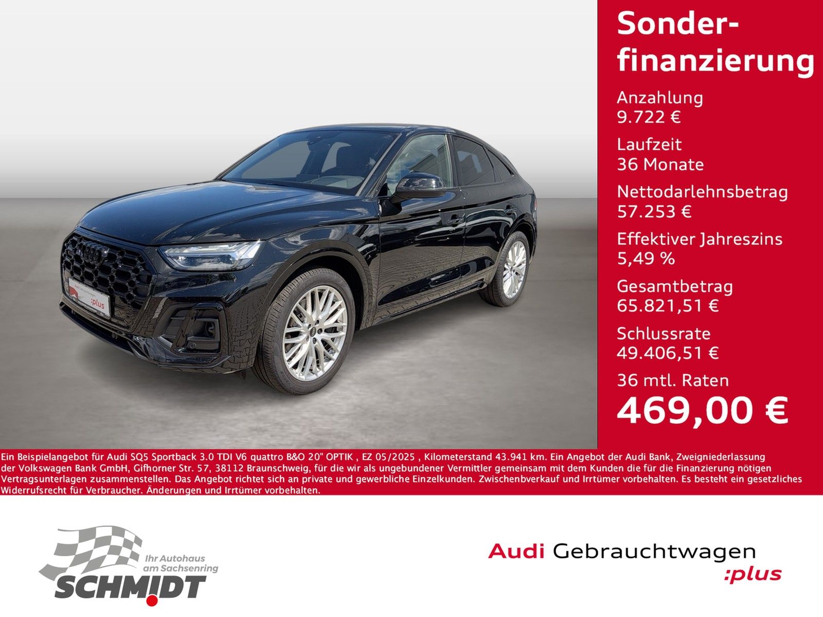 AUDI SQ5 Sportback 3.0 TDI V6 quattro B&amp;O 20" OPTIK