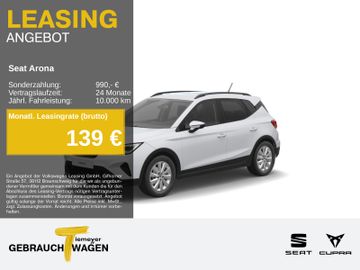 Seat Leasingangebot: Seat Arona 1.0 TSI STYLE NAVI ACC SITZHZ PARKLENK