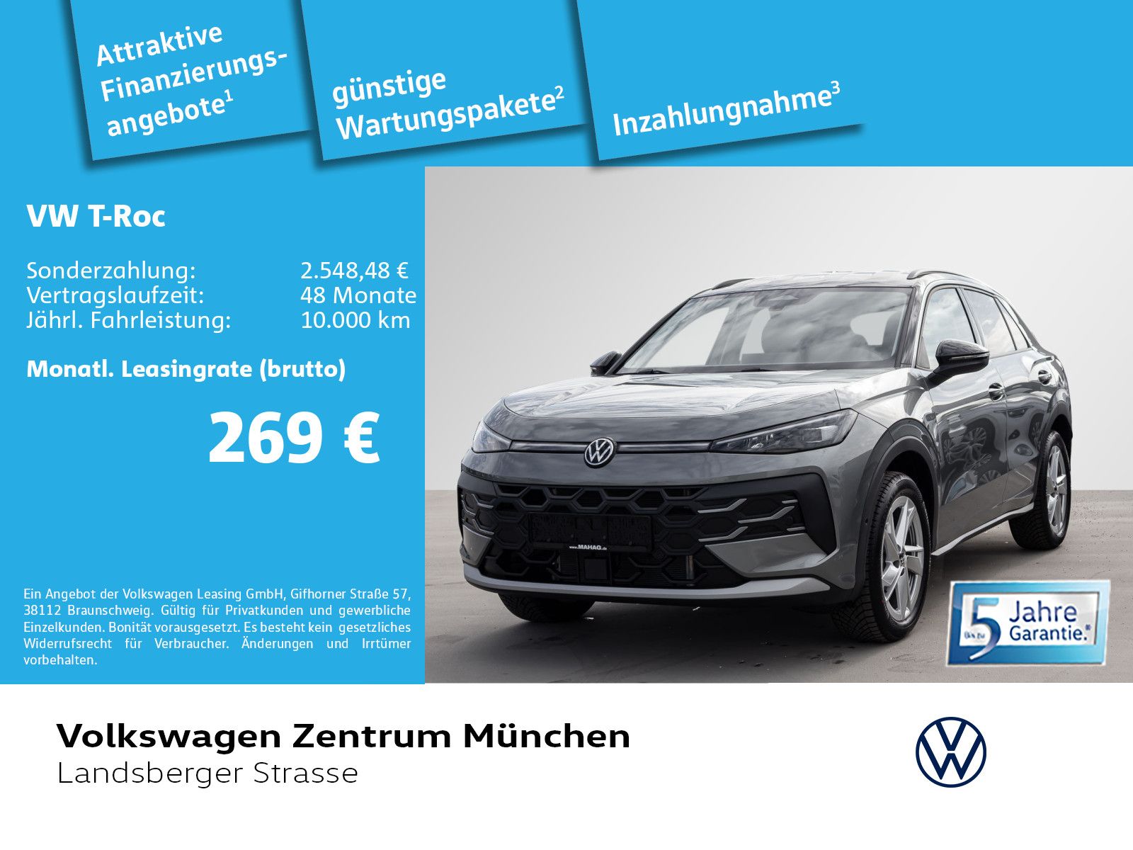 Volkswagen T-Roc 1.5 eTSI LIFE LED+ R-KAM APP ACC DAB+ 18"