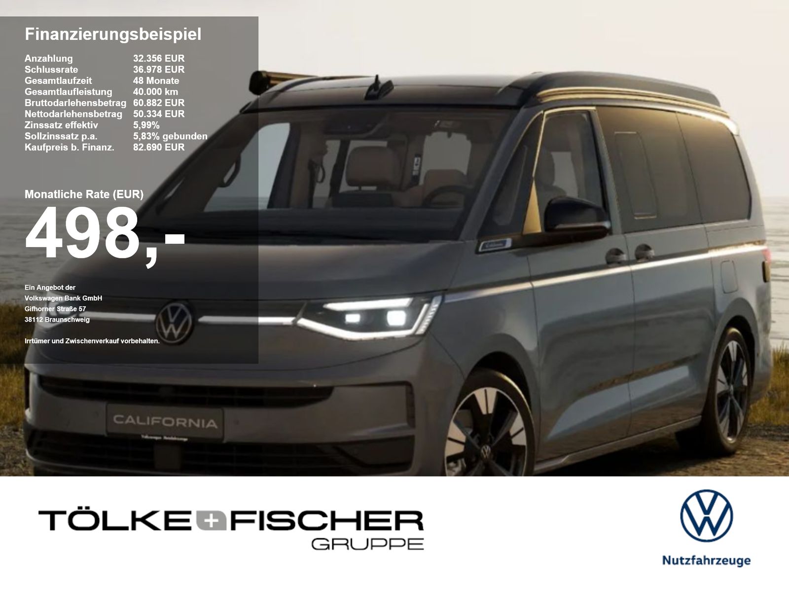 Volkswagen T7 California Ocean 110 kW DSG Mod 27 DCC ACC LM