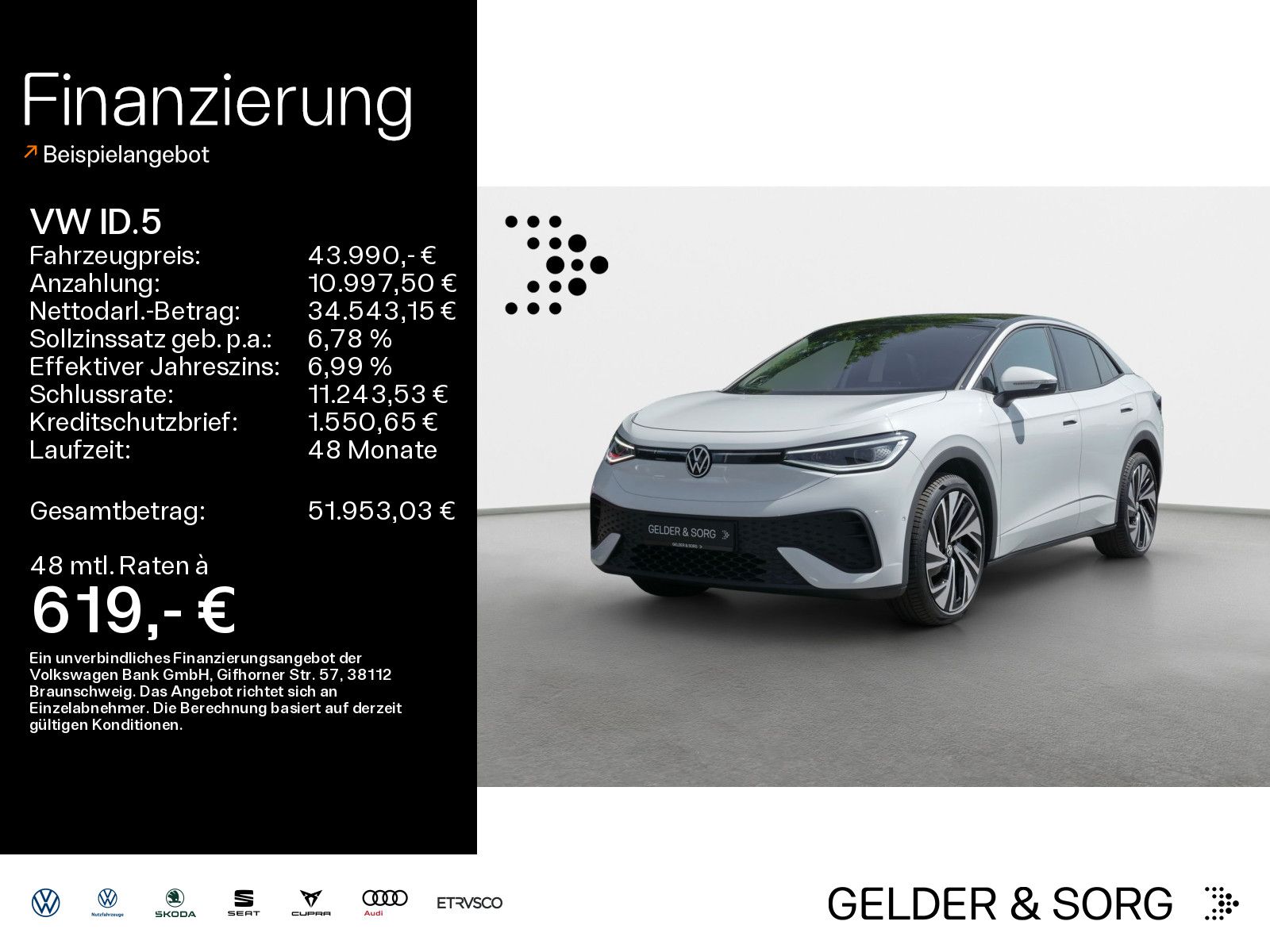 Volkswagen ID.5 Pro 541km WLTP Pano H&K Massage AHK HuD RFK foto 1