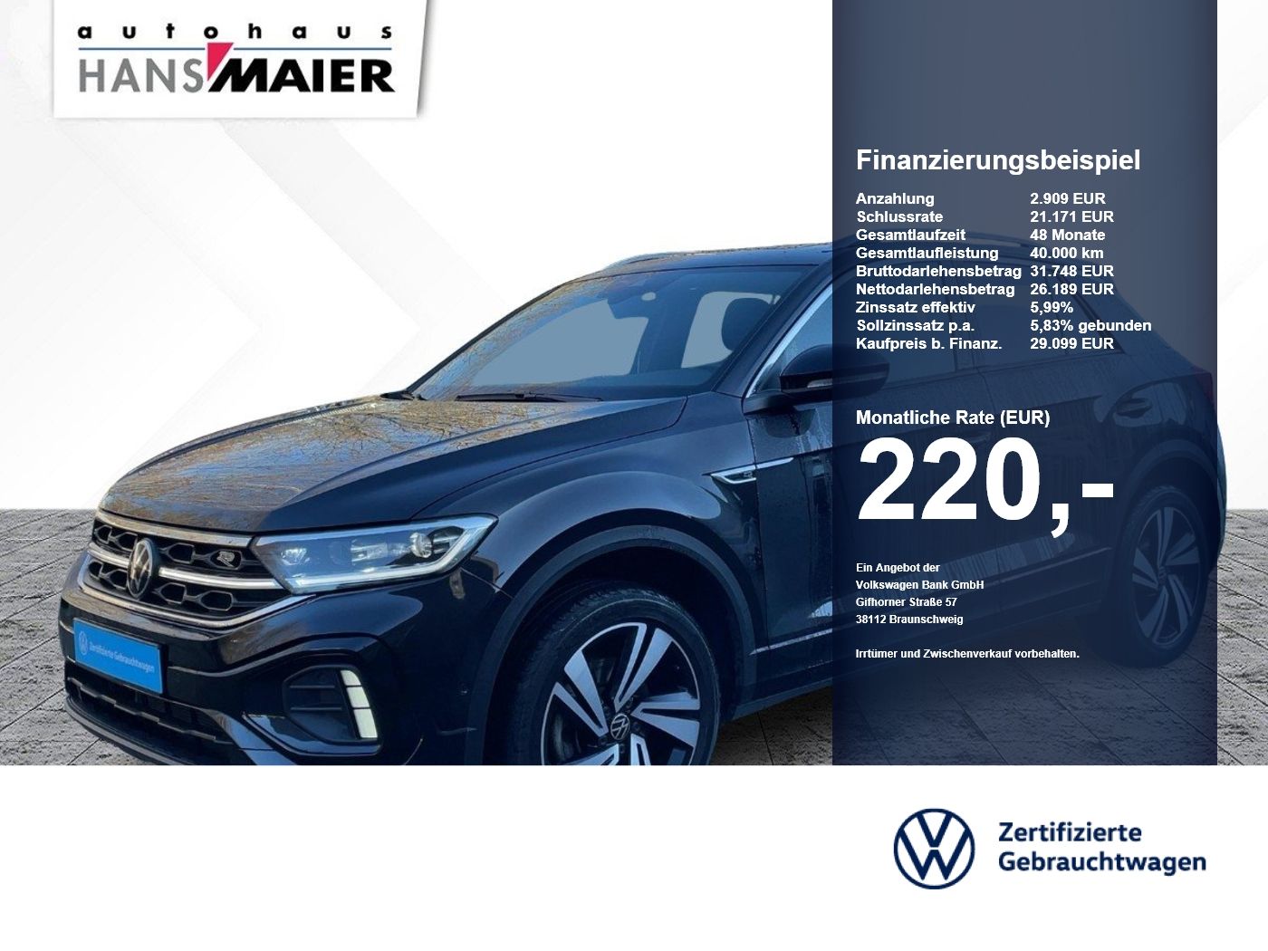 Volkswagen T-Roc R-Line 4Mot. DSG Pano AHK DCC Kam IQLight foto 1