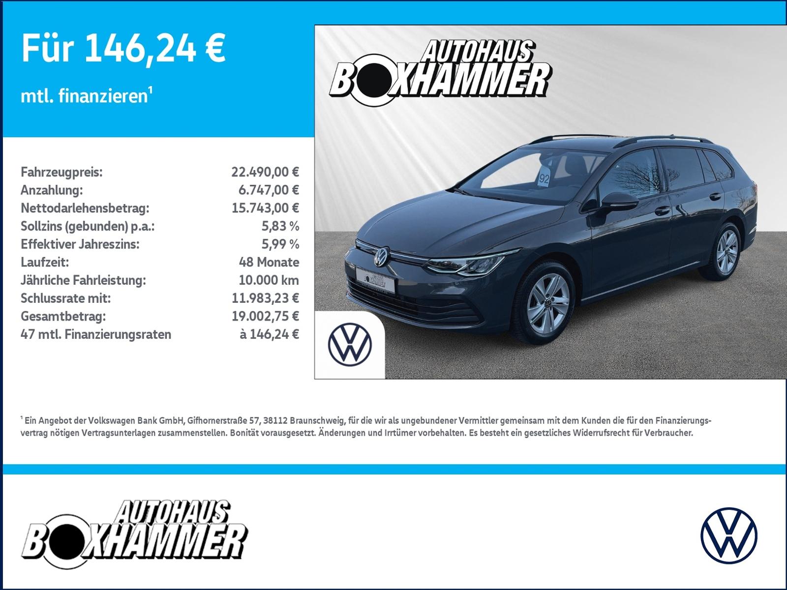 Volkswagen Golf VIII Variant 2,0 TDI DSG Life NAVI+AHK+SIDE