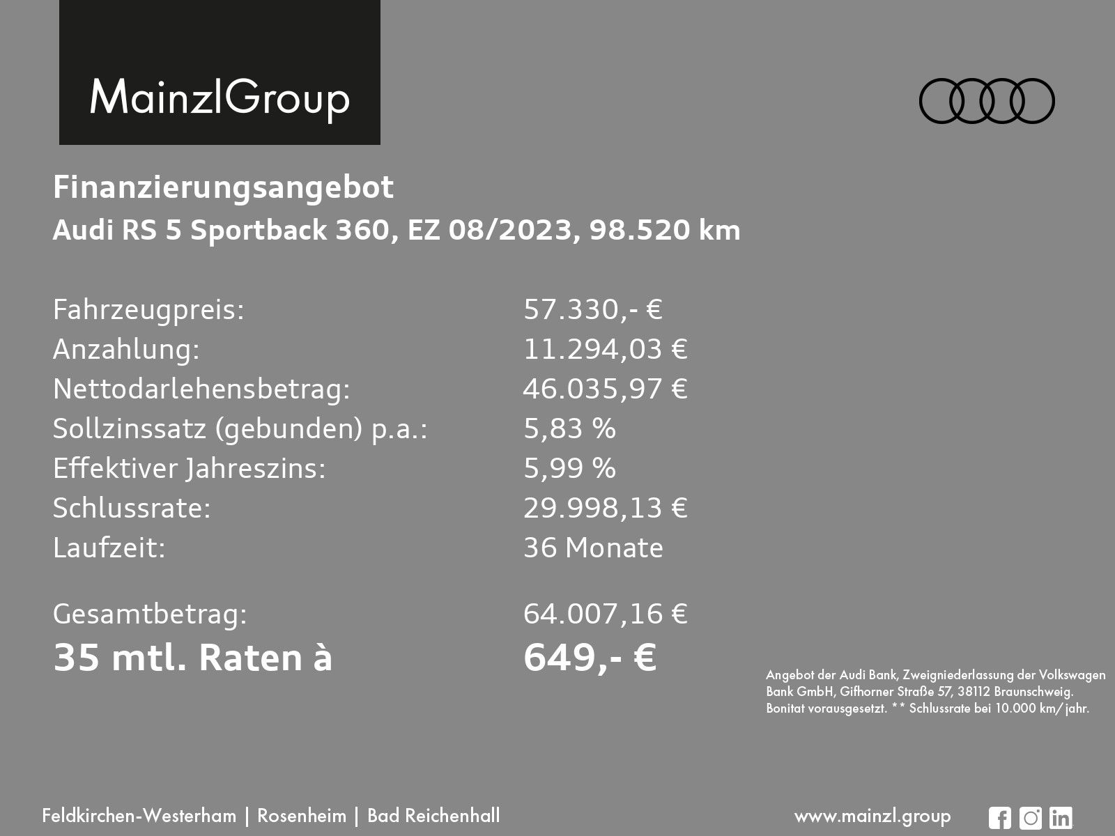 Audi RS 5 Sportback 360° Matrix B&O RS-Abgas 280km/h foto 3