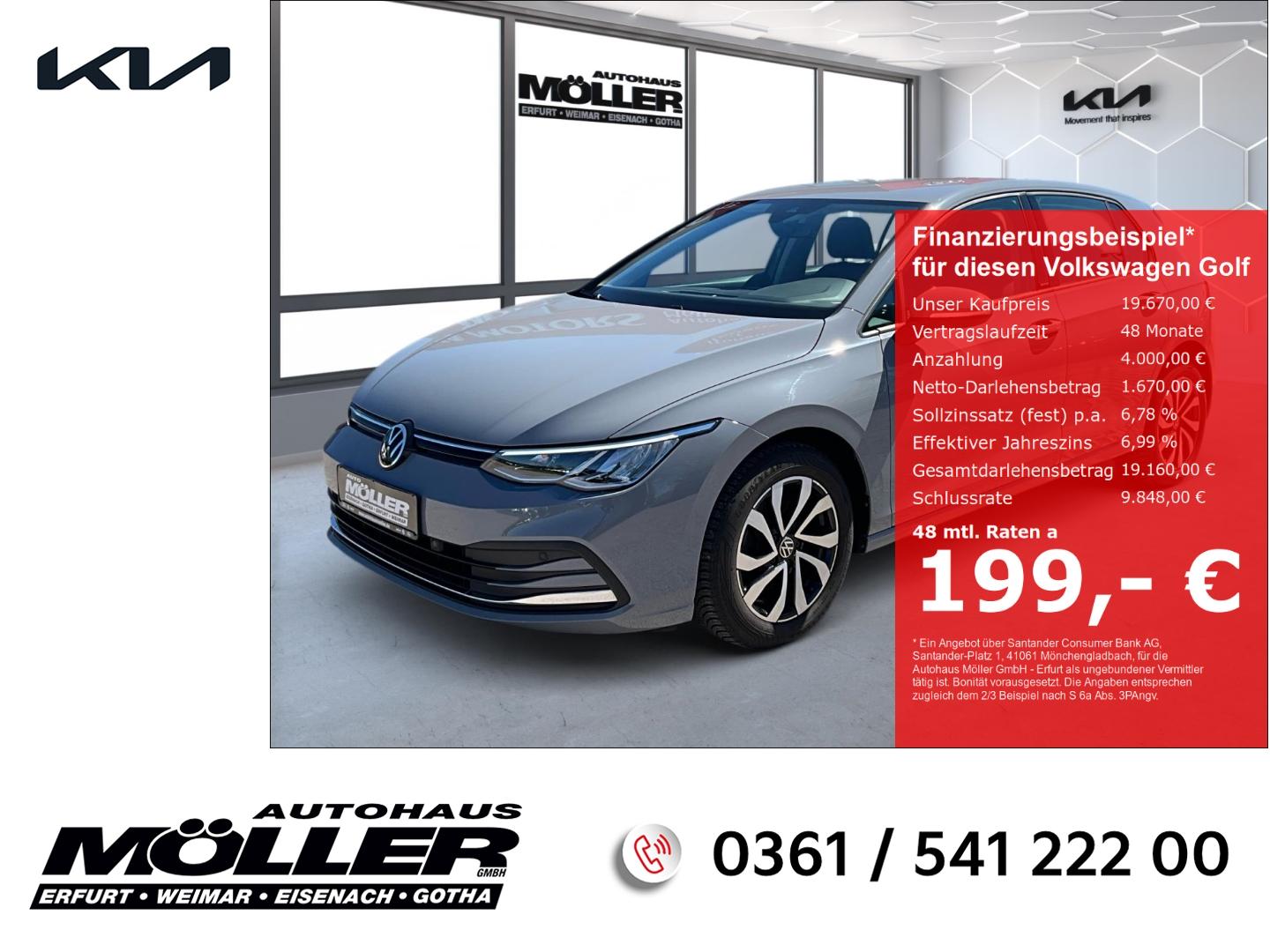 Volkswagen Golf 1.5TSI VIII 8 Active Navi Kamera LED SHZ PD