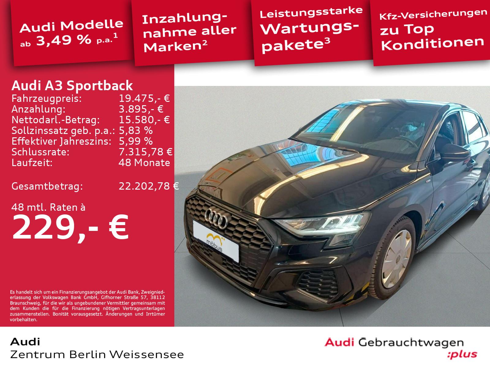 Audi A3 Sportback 30 TDI S-TRO*S-LINE*PANO*NAVI*APP**