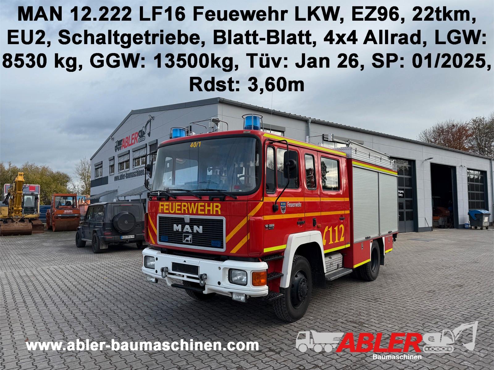 MAN 12.222 Feuerwehr-LKW LF16 4x4 Allrad Expedition
