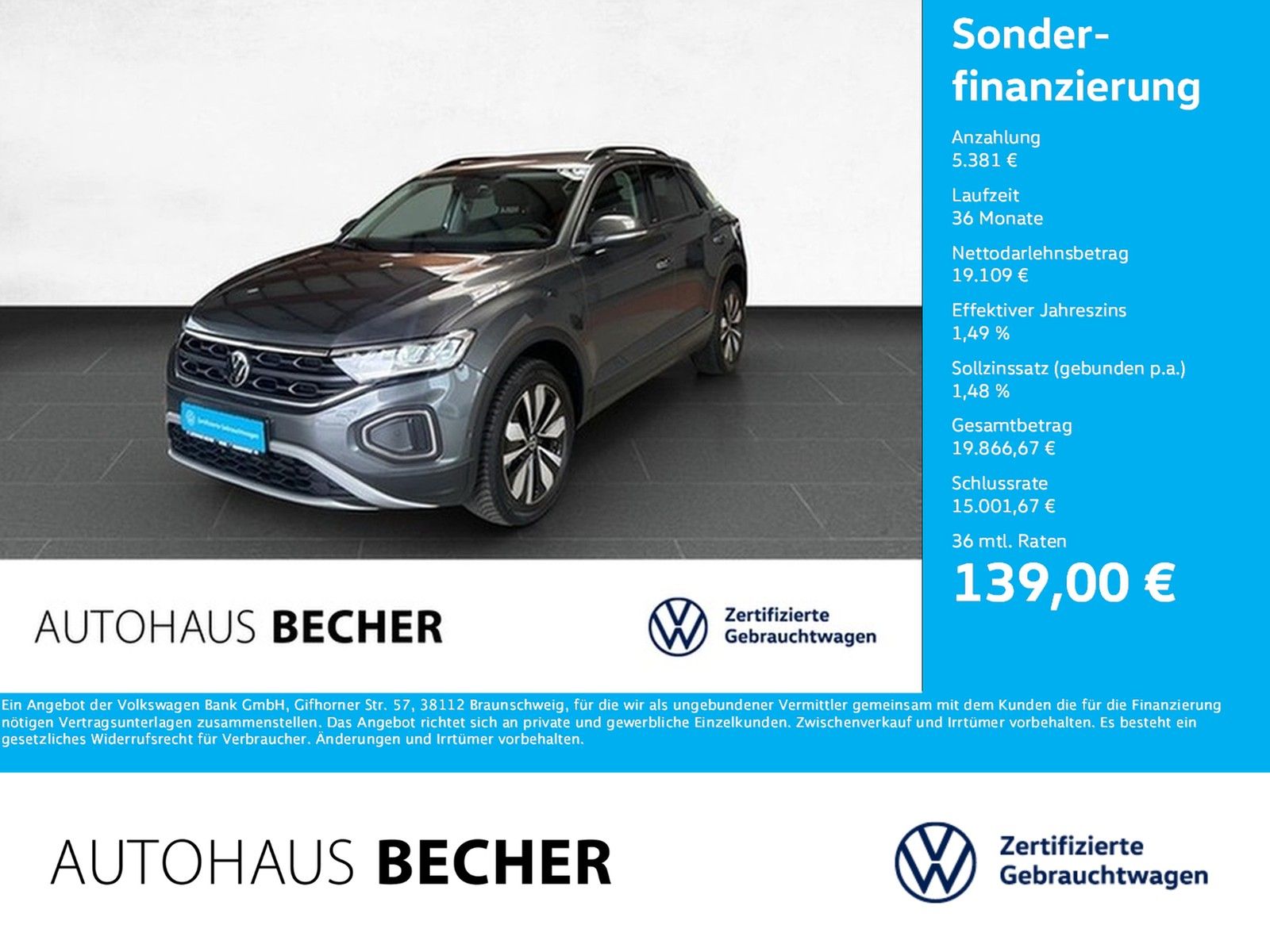 Volkswagen T-Roc Life 2.0 TDI 6-Gang Sitzhz Navi LED foto 1