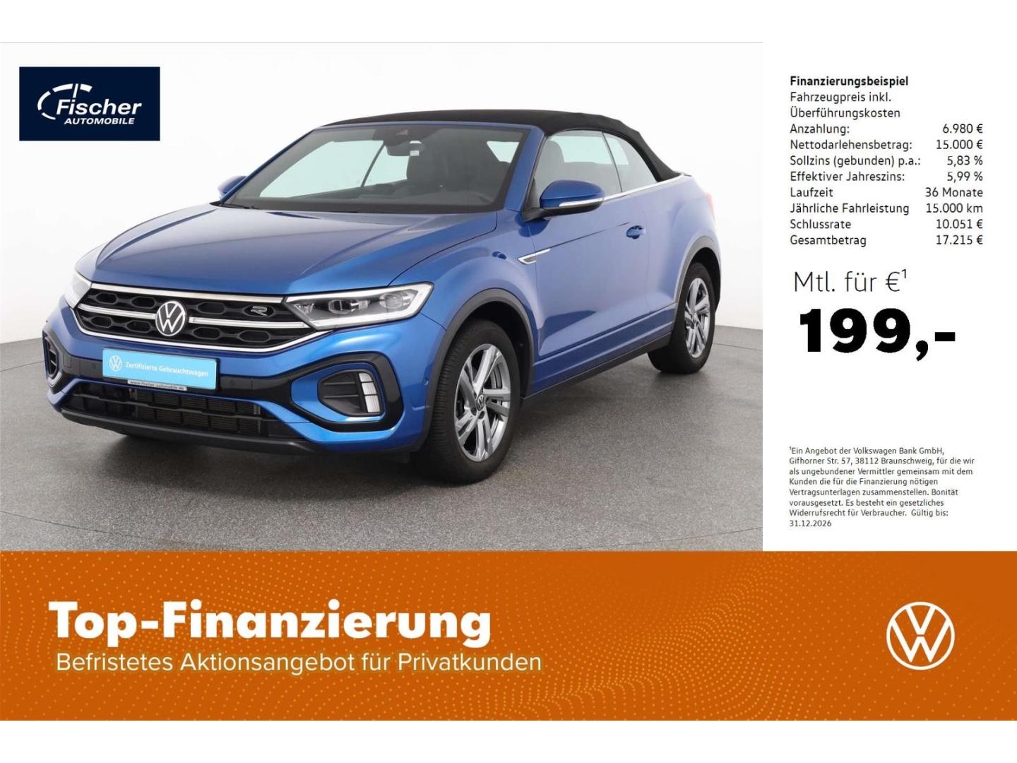 Volkswagen T-Roc Cabriolet 1.5 TSI R-Line DSG NAV/Matrix