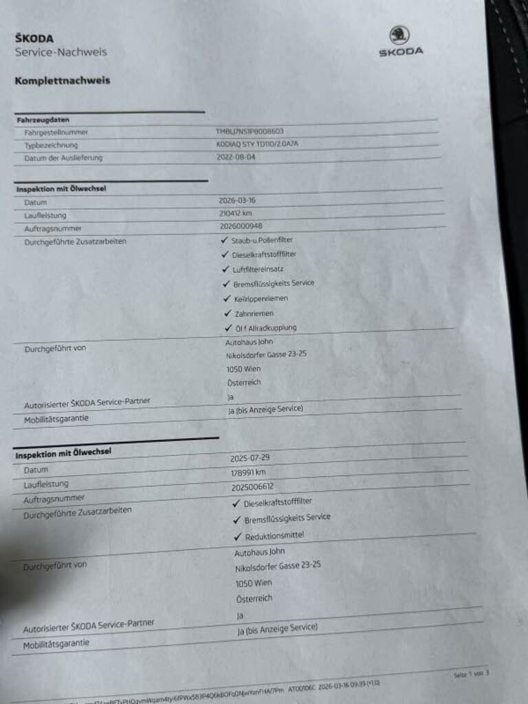 Skoda Kodiaq 2,0 TDI 4X4 Mod 23 VOLL 4-Motion 1-Hand imagem 3