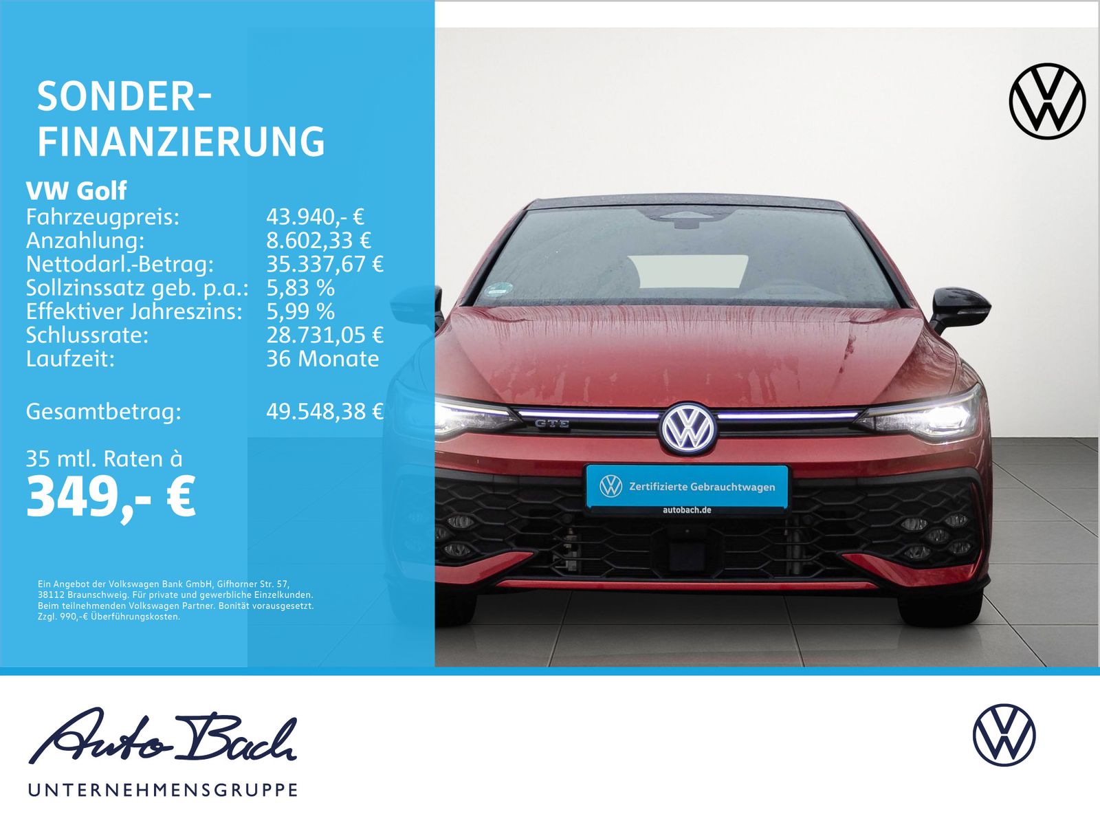 Volkswagen Golf VIII GTE 1.5 TSI DSG eHybrid, Panoramadach, imagem 2