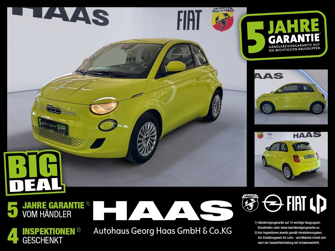 Fiat 500 e Base KeyLess, Navi, CarPlay, Tempomat