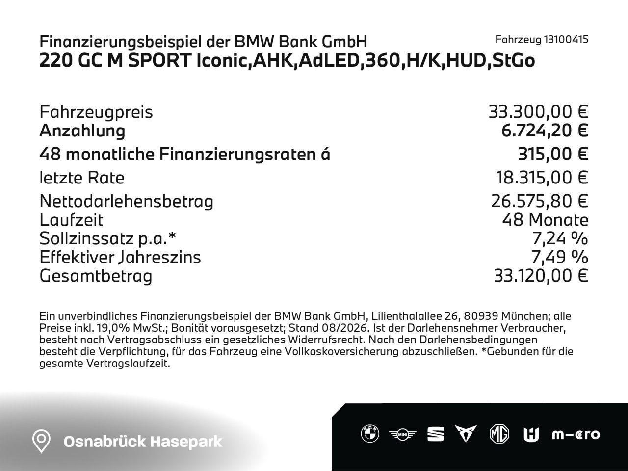 BMW 220 Gran Coupé 220 GC M SPORT Iconic,AHK,AdLED,360,H/K,HUD,StGo, миниатюра 2