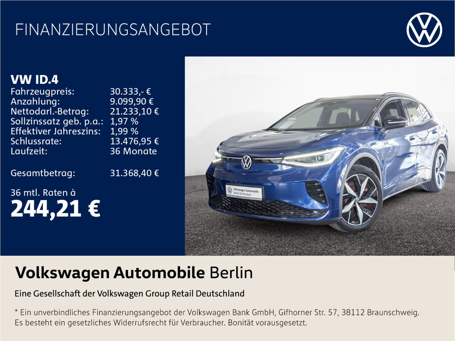 VW ID.4 GTX 4Motion 360° Wärmepumpe ACC Head-Up