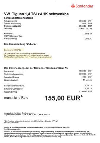 Fahrzeugabbildung Volkswagen Tiguan 1,4 TSI >AHK/NAVI/SHZ/PDC