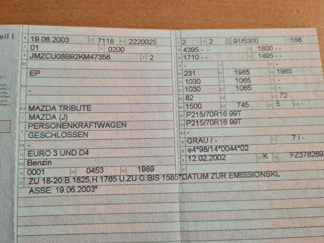 Mazda Tribute 2.0 Comfort 4x4 Bild 10