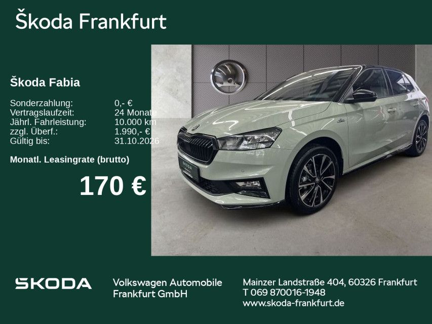 Skoda Fabia Monte Carlo 1,0 TSI DSG Fahrassistenz/ Win