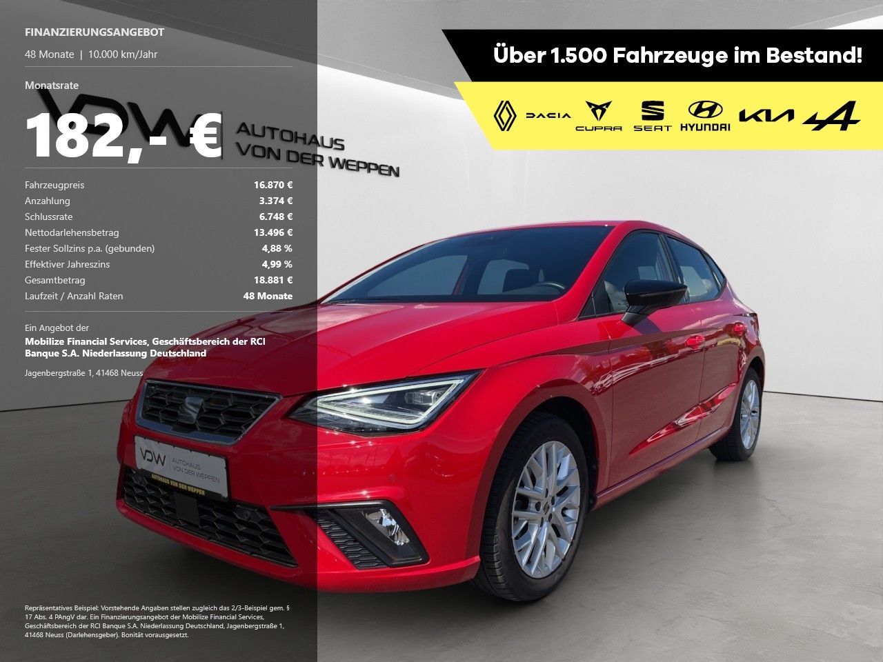 SEAT Ibiza TSI FR Navi Kamera SHZ PDC Voll-LED Klima