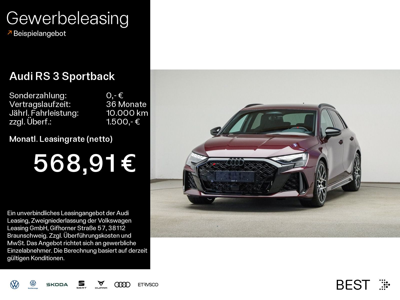 Audi RS 3 Sportback RSSPORTABGAS*SONOS*CARPLAY*ACC*MA