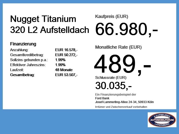 Ford Nugget Titanium 320 L2 Aufstelldach NAVI*ACC*LM1