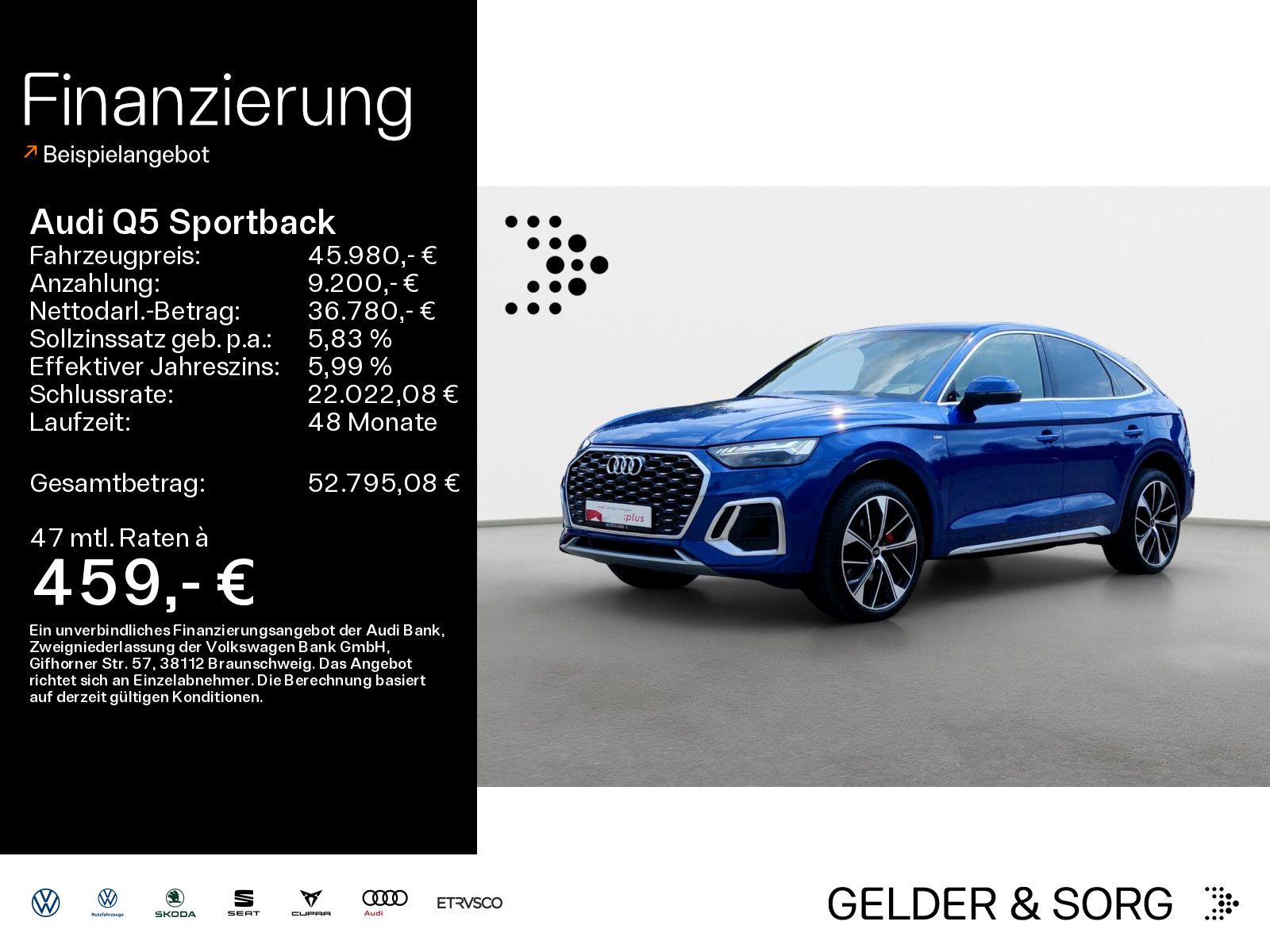 Audi Q5 Sportback 55 TFSIe S line qu Air*AHK*HuD*Pano
