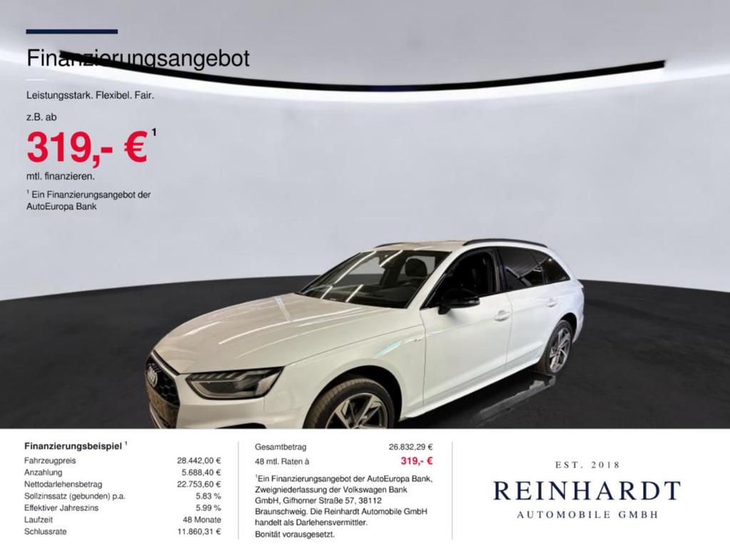 Audi A4 AVANT 35TDi 2x S LINE LEDACCHuDDSPKAMERA 2022
