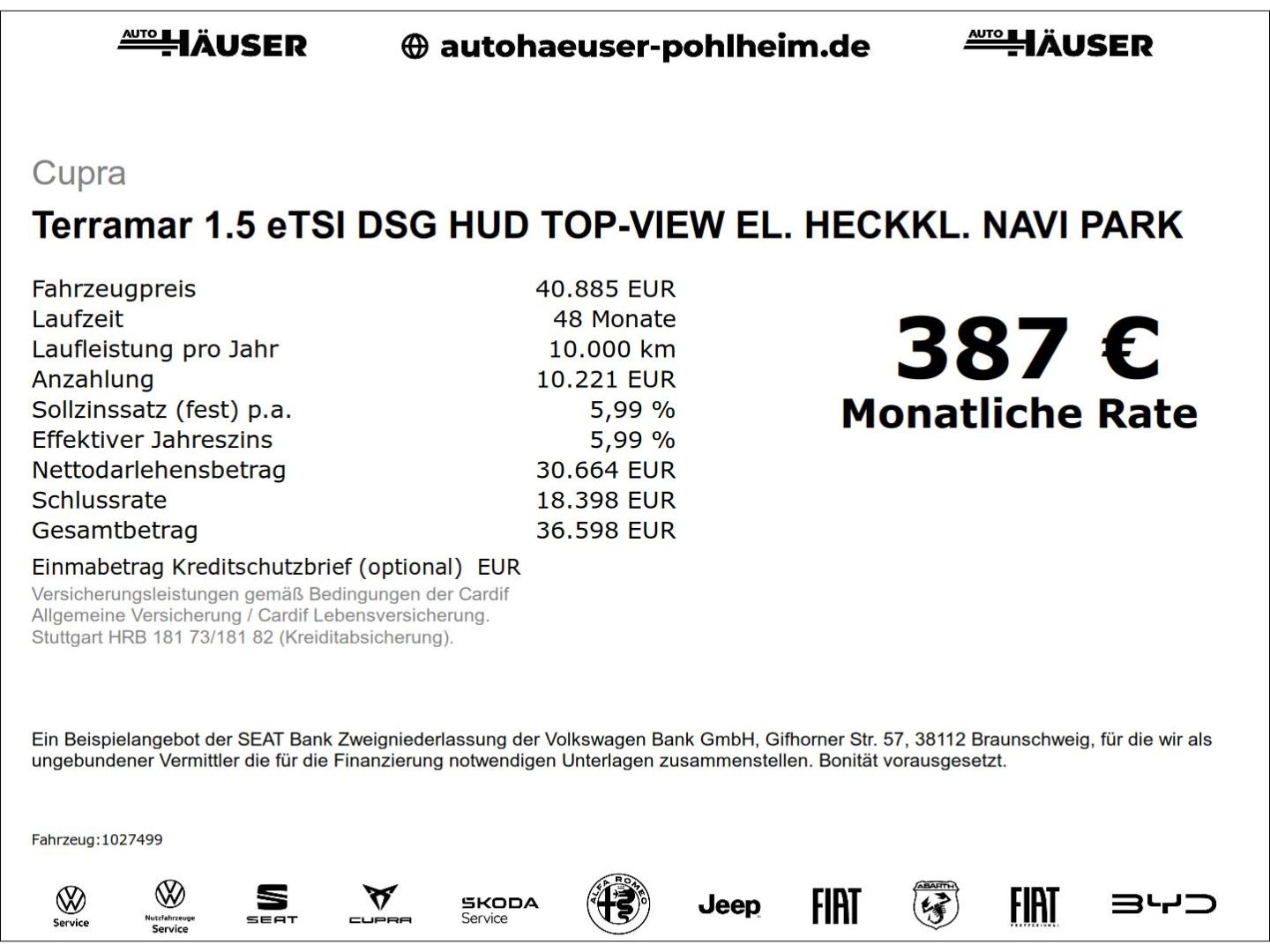 Cupra Terramar 1.5 eTSI DSG HUD TOP-VIEW EL. HECKKL. N imagem 2