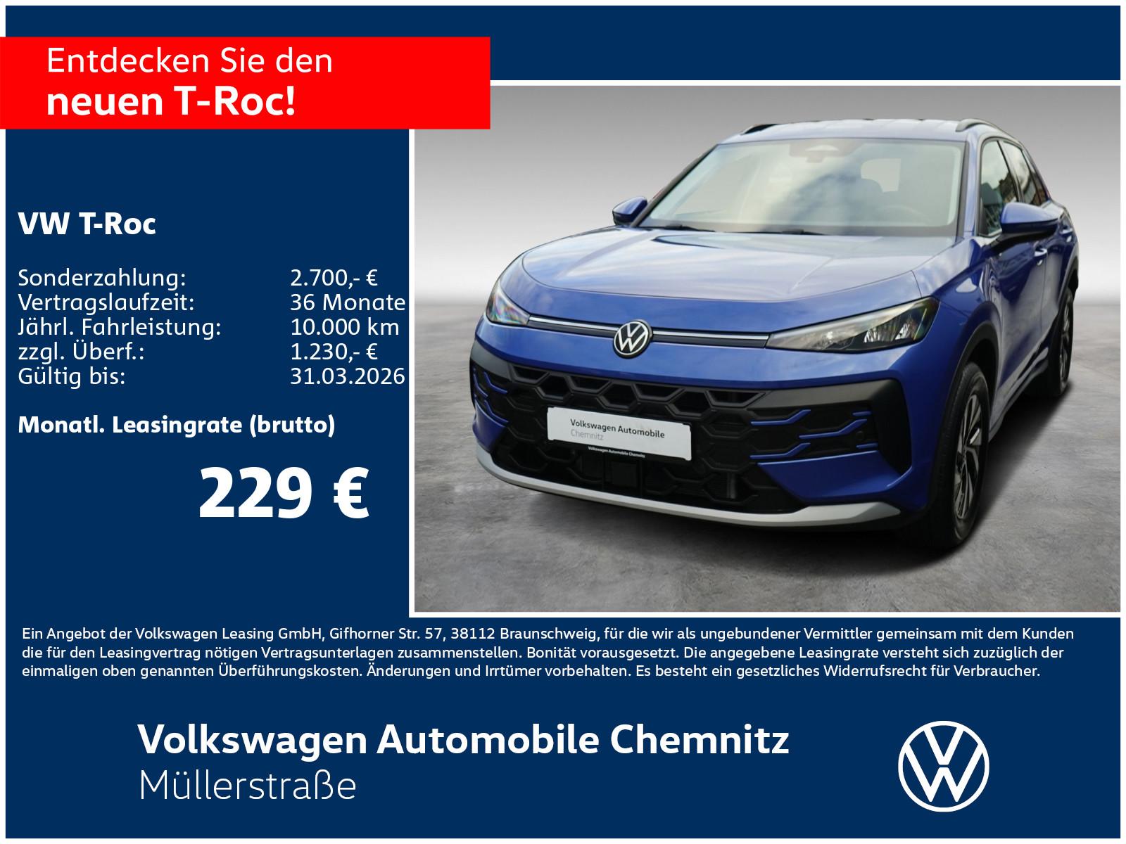 Volkswagen T-Roc Life 1.5 l eTSI 116 PS DSG *WiRä*Klima*