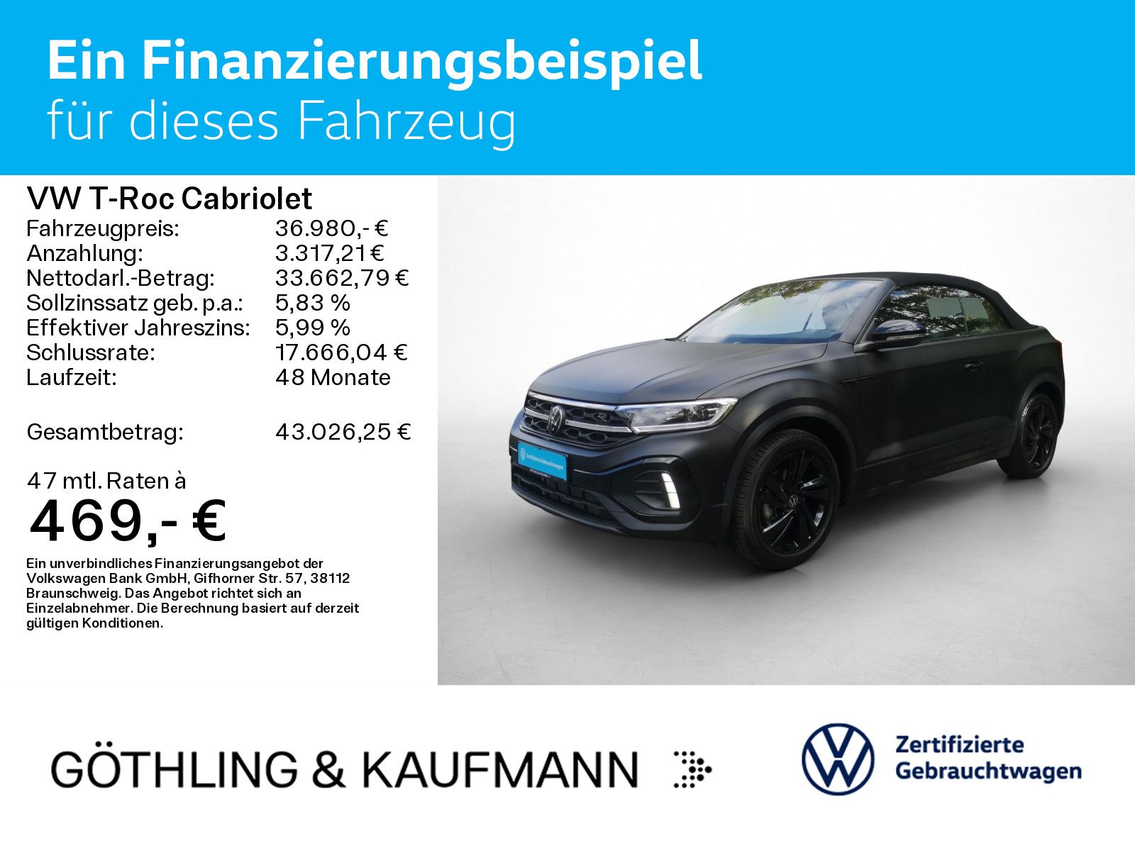 Volkswagen T-Roc Cabriolet 1.5 TSI Edition Black*NAVI*KAM*L imagem 2