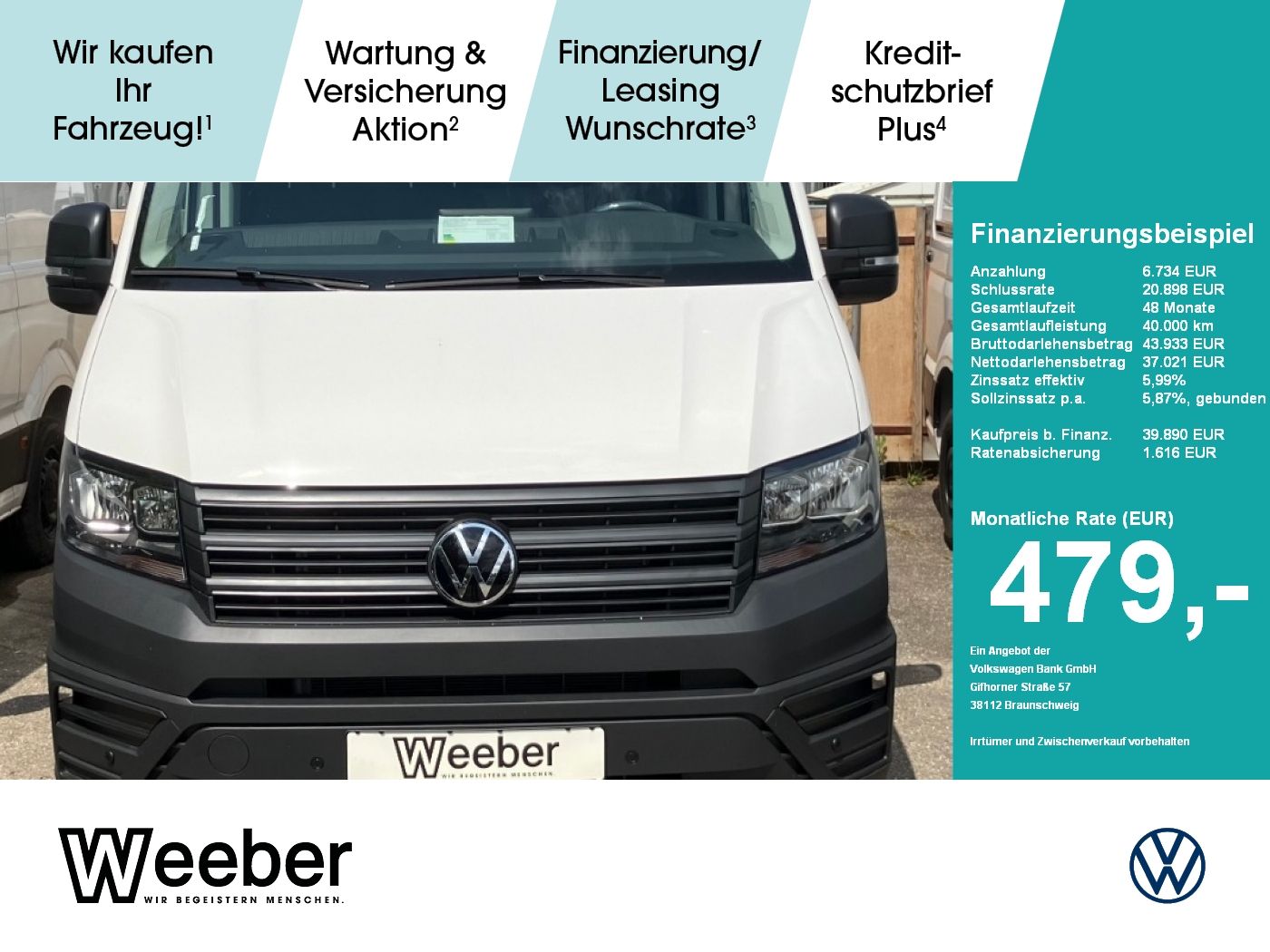 Volkswagen Crafter 35 Kasten 2.0 TDI mittellang Hochdach FW