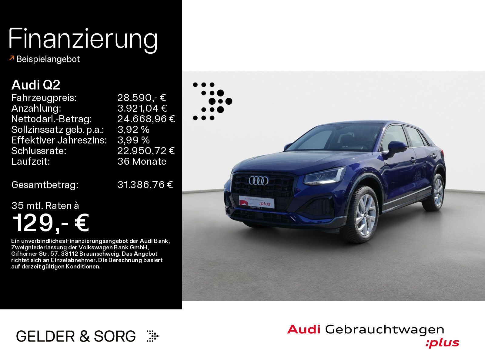 Audi Q2 35 TDI advanced LED*RFK*Navi*Sound*Virtual